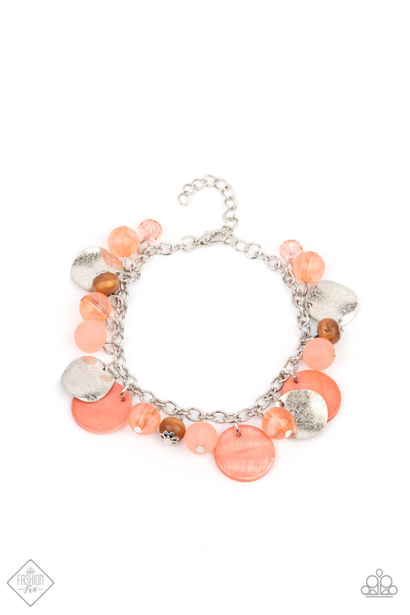 Springtime Springs-Orange Clasp Bracelet-Paparazzi Accessories