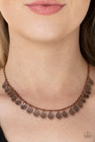 Dainty DISCovery-Copper Necklace-Paparazzi Accessories.
