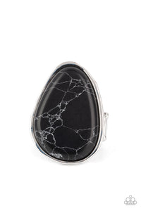 Marble Mecca-Black Ring-Paparazzi Accessories