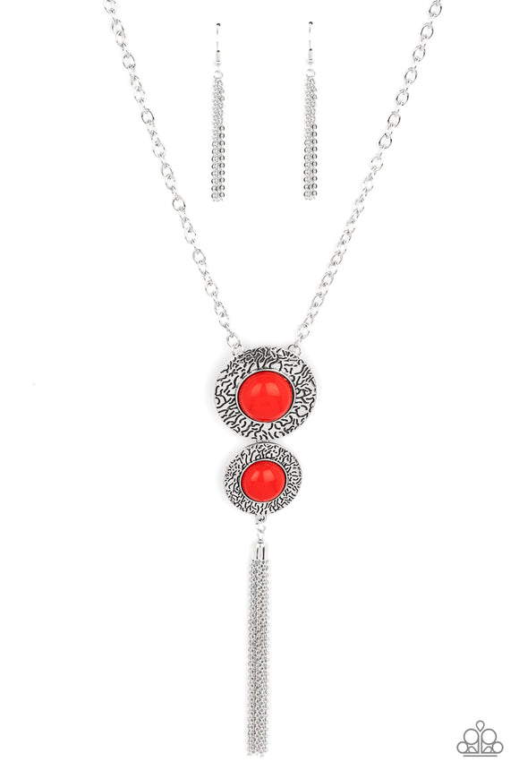 Abstract Artistry-Red Necklace-Paparazzi Accessories