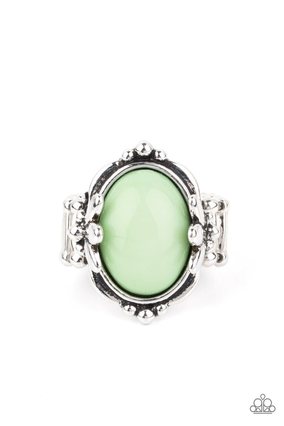 Springtime Splendor-Green Ring-Paparazzi Accessories.