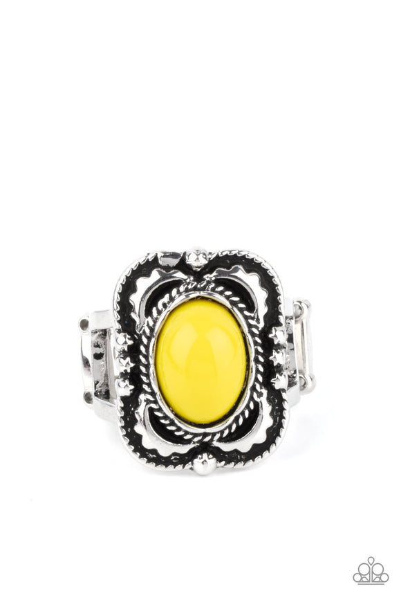 Vivaciously Vibrant-Yellow Ring-Paparazzi Accessories.