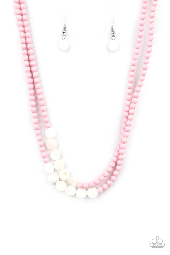 Extended STAYCATION-Pink Necklace-Paparazzi Accessories