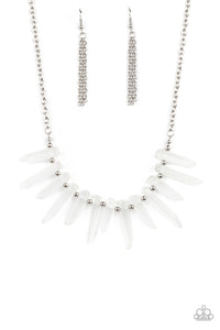 Ice Age Intensity-White Necklace-Paparazzi Accessories.