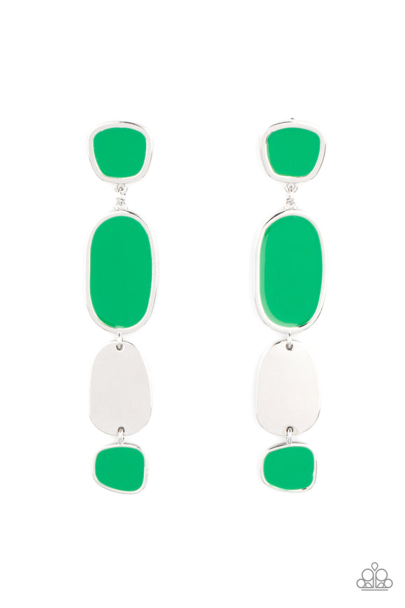 All Out Allure-Green Post Earring-Paparazzi Accessories