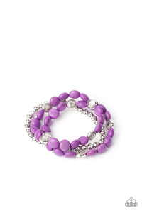 Desert Verbena-Purple Stretch Bracelet-Paparazzi Accessories