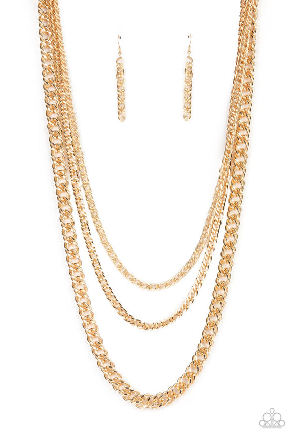 Chain of Champions-Gold Necklace-Paparazzi Accessories