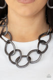 Industrial Intimidation-Black Necklace-Paparazzi Accessories