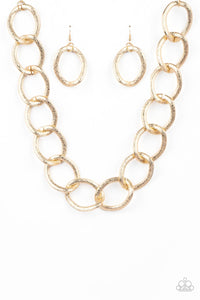 Industrial Intimidation-Gold Necklace-Paparazzi Accessories.