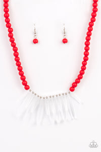 Icy Intimidation-Red Necklace-Paparazzi Accessories