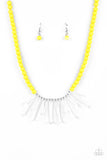 Icy Intimidation-Yellow Necklace-Paparazzi Accessories.