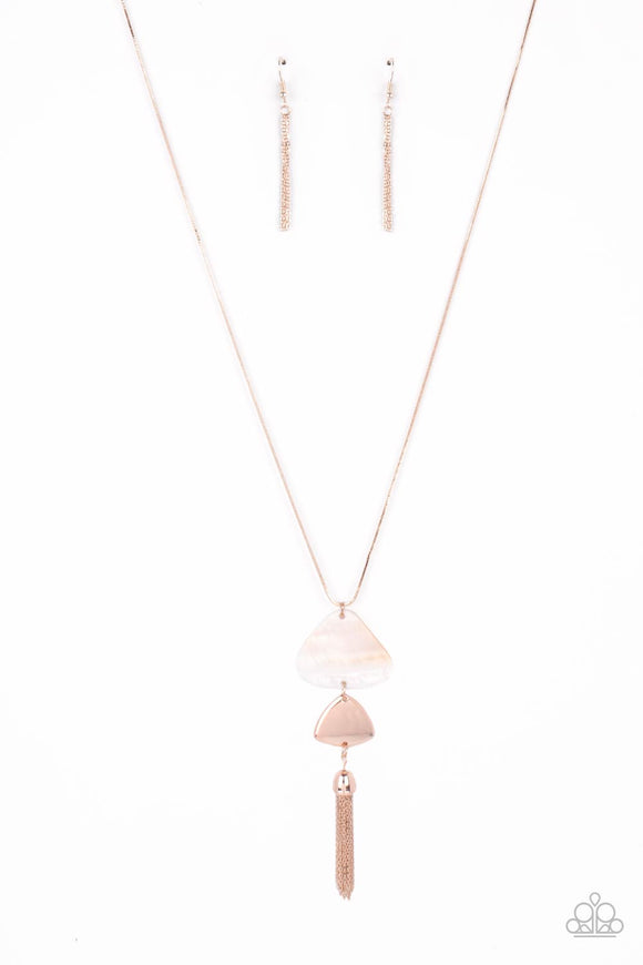 TIDE You Over-Rose Gold Necklace-Paparazzi Accessories