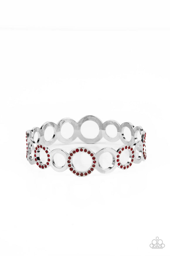 Future, Past, and POLISHED-Red Bangle Bracelet-Paparazzi Accessories