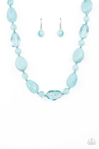 Staycation Stunner-Blue Necklace-Paparazzi Accessories.