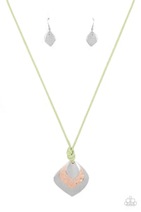 Face The ARTIFACTS-Green Necklace-Paparazzi Accessories