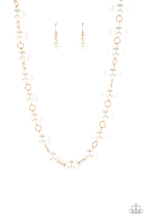 Ensconced in Elegance-Gold Necklace-Paparazzi Accessories.