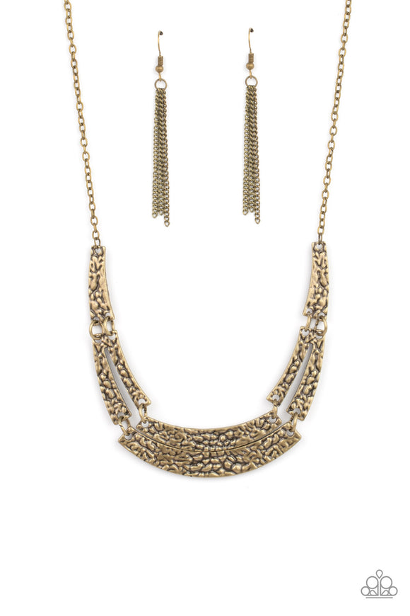 Stick To The ARTIFACTS-Brass Necklace-Paparazzi Accessories