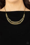 Stick To The ARTIFACTS-Brass Necklace-Paparazzi Accessories
