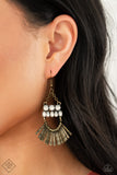 A FLARE For Fierceness-Brass Earring-Paparazzi Accessories.