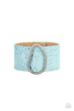 HISS-tory In The Making-Blue Wrap Bracelet-Leather-Paparazzi Accessories