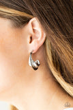Modern Meltdown-Silver Hoop Earring-Paparazzi Accessories.