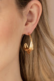 Modern Meltdown-Gold Hoop Earring-Paparazzi Accessories.