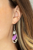 Harmonious Harbors-Purple Earring-Paparazzi Accessories.