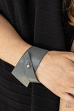 PIECE Offering-Silver Wrap Bracelet-Leather-Paparazzi Accessories.