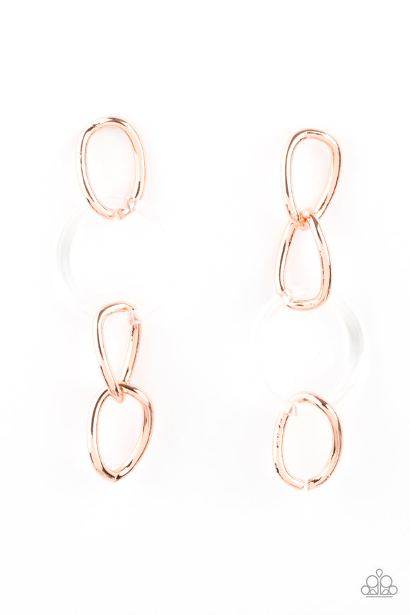 Talk In Circles-Copper Post Earring-Paparazzi Accessories