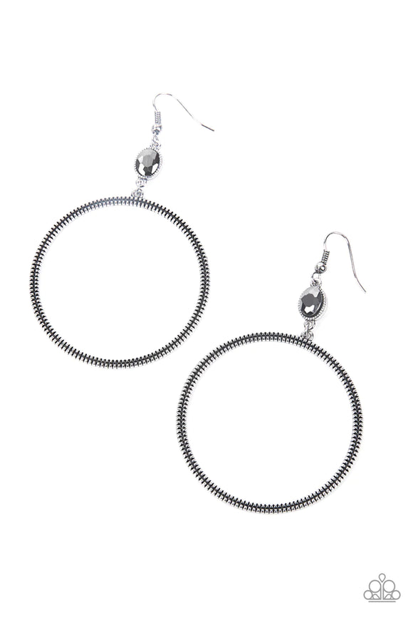 Work That Circuit-Silver Earring-Paparazzi Accessories