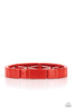 Material Movement-Red Stretch Bracelet-Paparazzi Accessories
