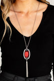 Timeless Talisman-Red Necklace-Paparazzi Accessories