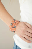 Crystal Charisma-Orange Stretch Bracelet-Paparazzi Accessories.