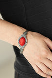 Top-Notch Drama-Red Clasp Bracelet-Paparazzi Accessories.