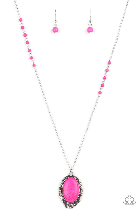 Plateau Paradise-Pink Necklace-Paparazzi Accessories