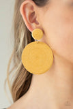Circulate The Room-Yellow Post Earring-Paparazzi Accessories