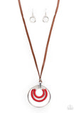 Hypnotic Happenings-Red Necklace-Leather-Paparazzi Accessories