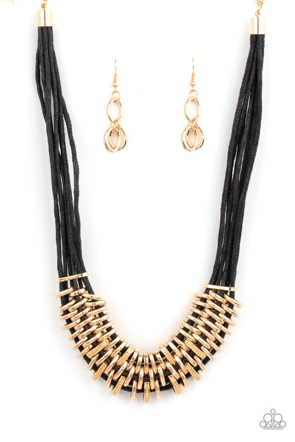 Lock, Stock, and SPARKLE-Gold Necklace-Paparazzi Accessories