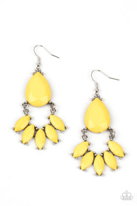 POWERHOUSE Call-Yellow Earring-Paparazzi Accessories.