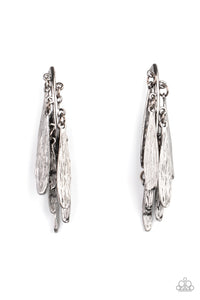 Pursuing The Plumes-Black Post Earring-Paparazzi Accessories