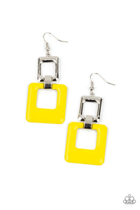 Twice As Nice-Yellow Earring-Paparazzi Accessories