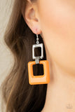Twice As Nice-Orange Earring-Paparazzi Accessories