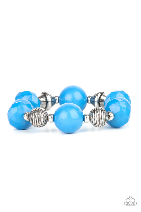 Day Trip Discovery-Blue Stretch Bracelet-Paparazzi Accessories
