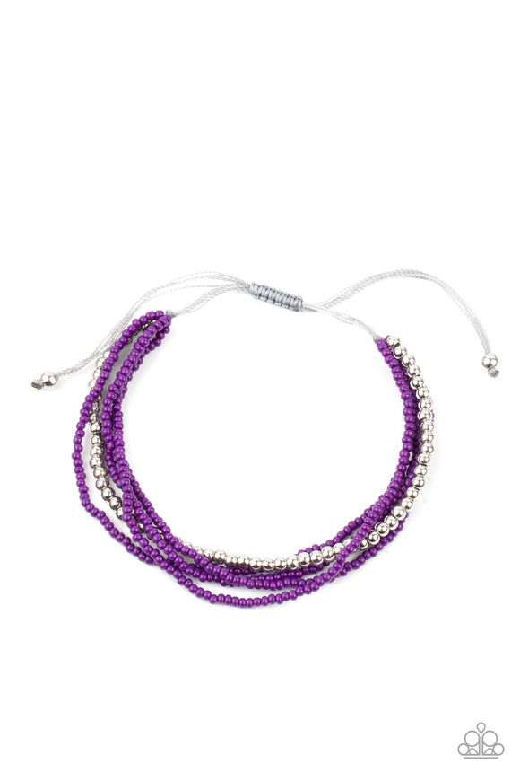 All Beaded Up-Purple Bracelet-Seed Bead-Paparazzi Accessories