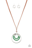 Hypnotic Happenings-Green Necklace-Leather-Paparazzi Accessories