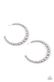 Glamour Graduate-Silver Hoop Earring-Paparazzi Accessories
