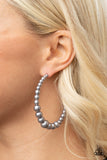 Glamour Graduate-Silver Hoop Earring-Paparazzi Accessories