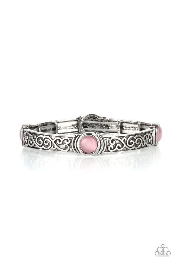 Ethereally Enchanting-Pink Stretch Bracelet-Paparazzi Accessories