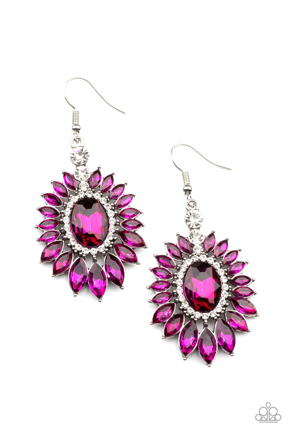 Big Time Twinkle-Pink Earring-Paparazzi Accessories