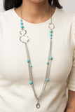 Local Charm-Blue Lanyard Necklace-Paparazzi Accessories